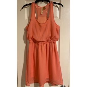 Pink Cinched Waist Flowy Dress